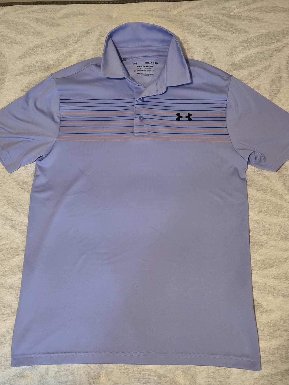Under Armour Men's Playoff Speed Stripe Golf Polo - Size Small (Loose Fit)